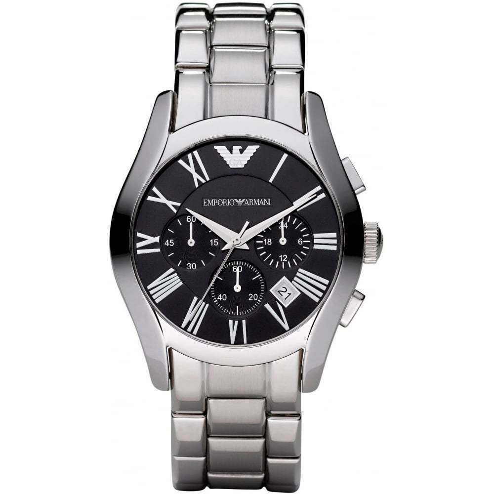 Emporio Armani Men's Classic Gunmetal Black Dial Chronograph Watch - AR0673